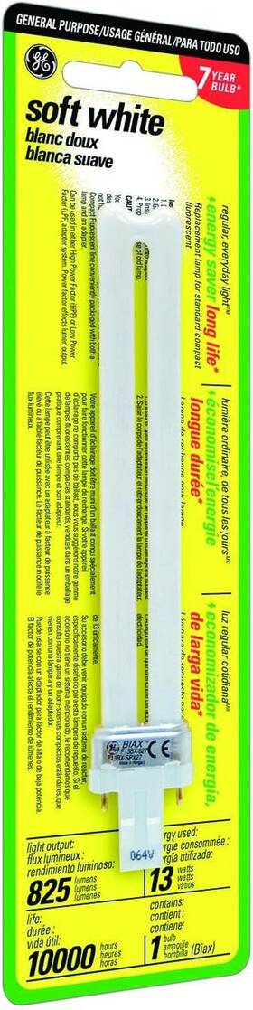 14583 Lighting 313105013043 Traditional Compact Fluorescent Plug-in Biax 1 Count Pack Of