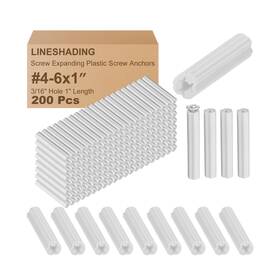 Yyj-lineshading-0978 Lineshading 200 Pcs Expanding Plastic Screw Anchors 3/16 Inch Hole White For