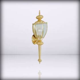 2112-02 Livex Lighting - Outdoor Wall Lantern With Polished Brass 7 W X 25.25