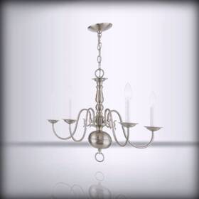 5005-91 Livex Lighting - Chandelier With No Shades Brushed N 24 L X W 18