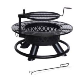 Ft-86147 Living Accents 47 Inch W Steel Ranch Round Wood Fire Pit