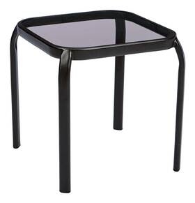 Tgs16dk Living Accents Roscoe Black Square Glass Slat Top Side Table