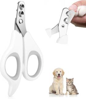 Xzuq3saa7 Lloussak Cat Nail Clippers With Circular Cut Hole Dogs Pets White Or Gray