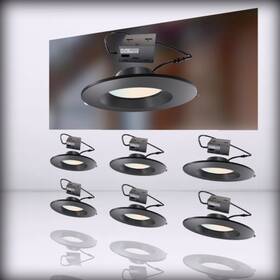 Lrc 783902603592 Lightdot Led - Recessed Lighting 6 Inch Downlight With Baffle Trim Black Pack