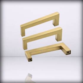 Lsj12gd102-25units 715624595114 Goldenwarm 25 - Pack Cabinet Handles Brushed Brass Drawer Pull 4in Hole Centers