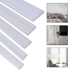 1844-6cm Lunghaa Peel And Stick Lightweight Tpe Chair Rail 9.8 Ft X 2.36 In Paintable White