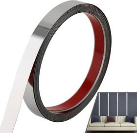 My-1.5cm Lunghaa 6m Peel And Stick Metal Finish Molding Trim 19.7 Ft X 0.6in Glossy Silver