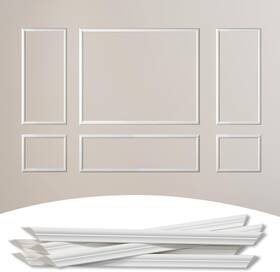 Pjk-dk-6k34 Lunghaa 6-frame Premade Accent Wall Molding Kit Style 3 Paintable White