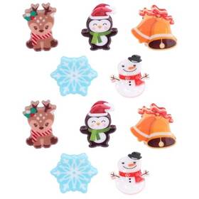 Christmas2 Lyreh X19192 10pcs Mini Christmas Hair Claw Clips Acrylic With