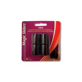 97077 Magic Sliders Vinyl Leg Tip Black Round 7/8 In 4 Pk