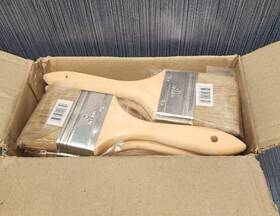 235-dt Magnolia Lot Of 12 X Brush 3 Inch Double Thick Wood Handle Indonesia