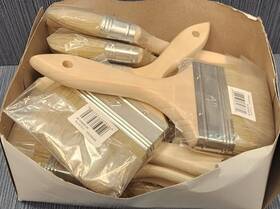 46770-dt Magnolia Lot Of 12 X White China Bristle Double Thick 4 Inch Brush Indonesia