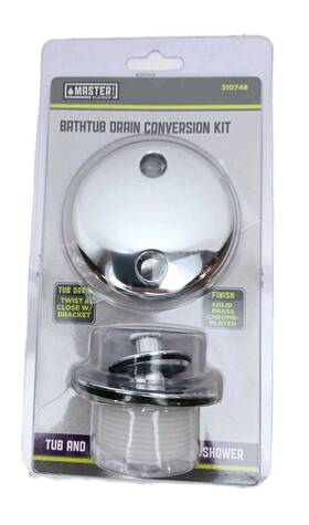 310748 Master Plumber Chrome Bathtub Drain Conversion Kit Lift And Turn Style