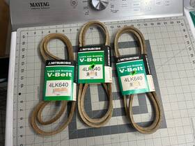 4lk640a Mbl Usa 3-pack Lot Mitsuboshi Super Kb 4lk640 V-belt 0.5 Inch X 64 Lawn Garden Mower