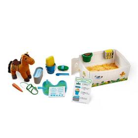 Melissa & Doug Bt1813 Feed And Groom Horse Care Play Set With Plush Stuffed Animal 23 Pcs