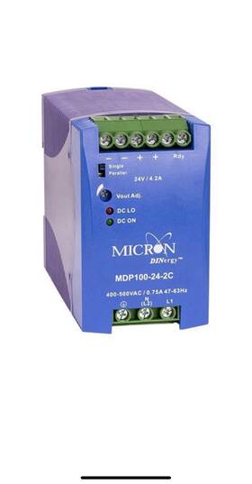 Mdp100-24-2c Micron Power Supply Din-rail Mount 24v/4.2a Out 400-500vac 1 Ph