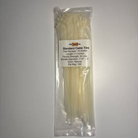70-50404 Miles Tek 50 Lb Tensile Strength 11ftft Length Nylon Cable Ties 100 Pcs White