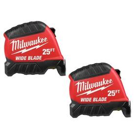 Milwaukee 882346315648 25ft Wide Blade Tape Measure With 18 Ft. Reach 2-pack