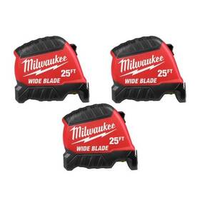 Milwaukee 882346315655 25ft Wide Blade Tape Measure With 18 Ft. Reach 3-pack
