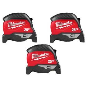 Milwaukee 882346320802 25ft Magnetic Tape Measure 3-pack