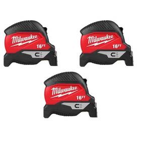 Milwaukee 882346320840 16ft Magnetic Tape Measure 3-pack