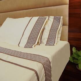 Minor Monkey 763047138784 King Size Bed Sheet Set 1000 Thread Count 100% Egyptian Cotton 4 Pc Taupe Emb