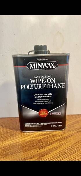 Minwax 027426409101 Wipe-on Polyurethane Pint Warm Satin Fl Oz Inch Partial Can