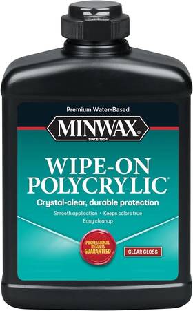 40916 Minwax Pc6bl Wipe-on Polyurethane Water-based Glossy Finish 16 Fl Oz Polycrylic