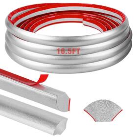 Qrm-silver-5m Miuwauer Flexible Quarter Round Molding Self Adhesive Silver 16.5 Feet