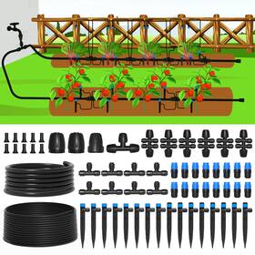 Dit-03 Mixc Drip Irrigation System Kit 230ft Adjustable Nozzles Sprinklers Automatic