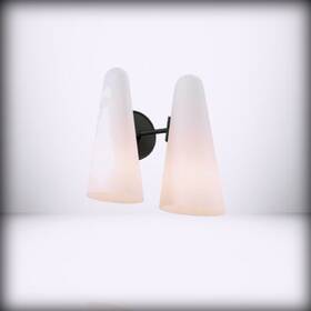 Eei-5646-opa-blk Modway Beacon 2-light Wall Sconce In Opal Black 7 X 12 11.5