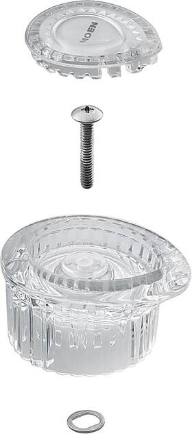 100710 Moen V7cht Posi-temp Knob Handle Kit For Tub And Shower White Chrome Insert