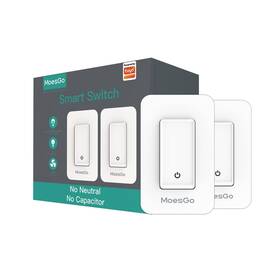 Ws-sy-us-l-2 Moesgo Wifi Smart Single Fire Wall Light Switch No Neutral Wire Need