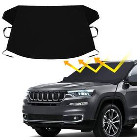 Qp-qcqz01-m Monfasye Car Windshield Cover Large Enhanced 600d Oxford Fabric M 75 Inch X 42