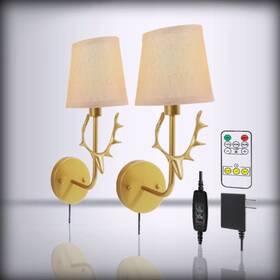 Mswl009 Monsinger Plug - In Wall Sconce 5w 3000k Sconces Set Of 2 Gold I White