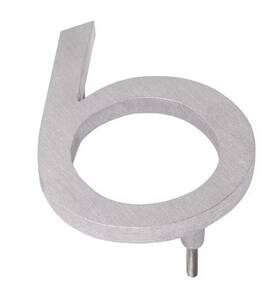 Mhn-08-f-ba1-6 Montague Metal Products 8 Inch Brushed Aluminum Floating Or Flat Modern House Number 6