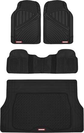 Motor Trend 826942133121 Flextough Performance All Weather Rubber Car Mats With Cargo Liner
