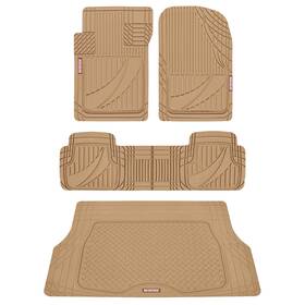 Mt-884-bg Motor Trend Of-793-bg Flextough Heavy Duty Beige Rubber Car Floor Mats All Weather