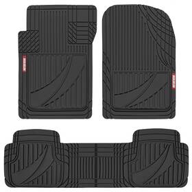 Of-793-bk Motor Trend Flextough Advanced Black Rubber Car Floor Mats Heavy