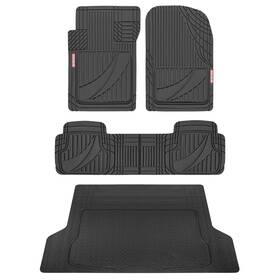 Mt-785-bk Motor Trend Of-793-bk Flextough Heavy Duty Rubber Black Car Floor Mats All Weather