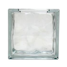 Mulia Tile 619284191740 8 Inch Decorative Craft Wave Glass Block By