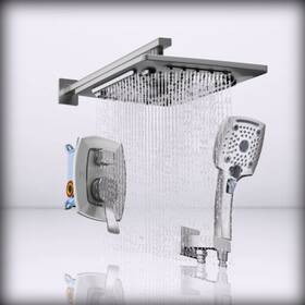 N09-pro N09 Pro Ello&allo Shower - Faucet Set Mixing Valve And Trim Kit Brushed Nickel Without Tub