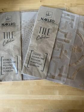Nakleo 903175804303 Lot Of 2 Art And Wall Decor Stencils Tile Collection Alamo Amadora
