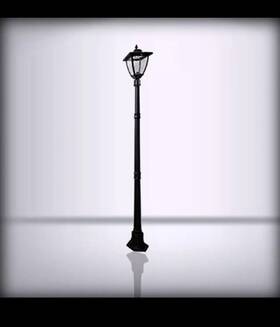 23106 Nature Power 74-inch Bayport Solar Charged Lamp Post With Super Bright N Black