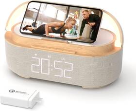D7-240328-ac7 Navor 6-in-1 Alarm Clock Bluetooth Speaker With 15w Wireless Charger