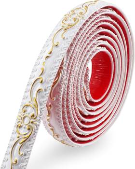 Neatiease 603432823683 Flexible Molding Trim Wall Self Adhesive 2 X 5 White Gold