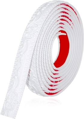 Neatiease 745860990879 Flexible Molding Trim Wall Self 1.4 In X 16.4 Ft White