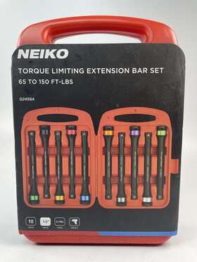 02459a Neiko Torque Limiting Extension Bar 10-piece Set 1/2-inch Drive 8-inch L