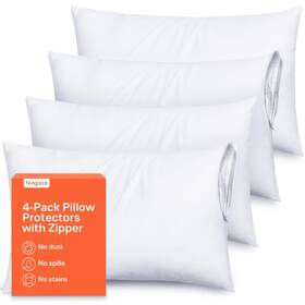 Niagara Sleep Solution 060545022603 Ultra Soft Pillow Protectors With Zipper Standard Size - Set Of 4 Breathable