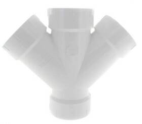 C48343 Nibco 3 Inch Pvc Sch 40 Dwv 45-degree Hub X Double Wye